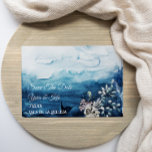 Rustic Ocean Flat Save The Date Card<br><div class="desc">This rustic ocean flat save the date card is perfect for your rustic beach boho wedding. This design features bold black and white calligraphy with a ocean background to match your beach destination wedding or casual modern wedding in the spring, summer or fall. Please feel free to reach out to...</div>