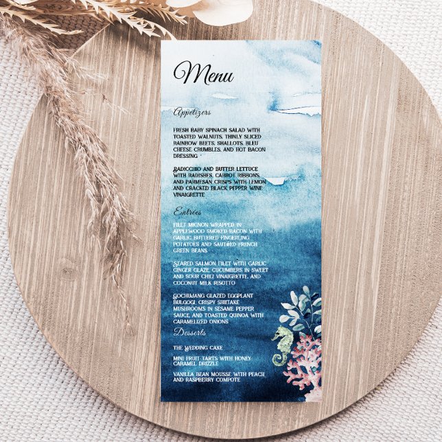 Rustic Ocean Wedding Flat Menu (Creator Uploaded)