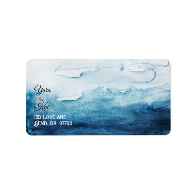 Rustic Ocean Wedding Return Address Label (Front)