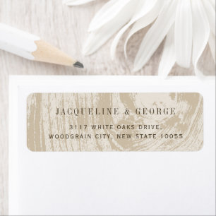 Rustic Ochre Brown Wood Grain Fall Wedding Address