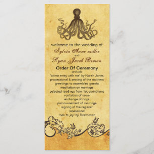 rustic octopus beach wedding program programme