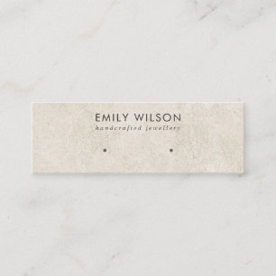 RUSTIC OFF WHITE GREY STUCCO STUD EARRING DISPLAY MINI BUSINESS CARD