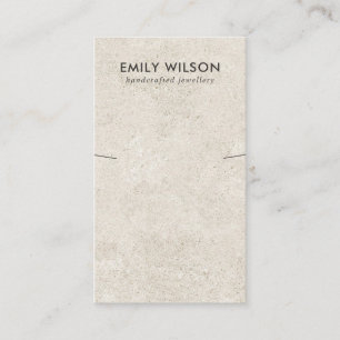 RUSTIC OFF WHITE STUCCO NECKLACE BRACELET DISPLAY BUSINESS CARD