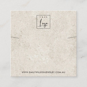 RUSTIC OFF WHITE STUCCO NECKLACE BRACELET DISPLAY SQUARE BUSINESS CARD