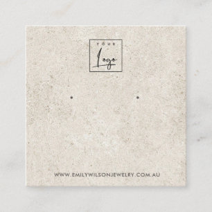 RUSTIC OFF WHITE STUCCO STUD EARRING DISPLAY CARD