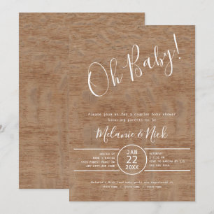 Rustic Oh Baby couples baby shower Invitation