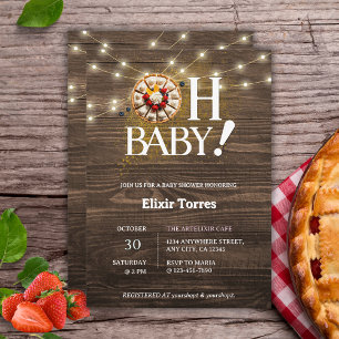 Rustic Oh Baby Cutie Pie Baby Shower Invitation