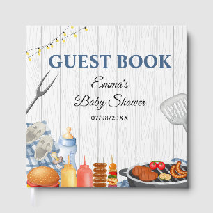 Rustic Oh Baby-Q Baby Shower Guest Book