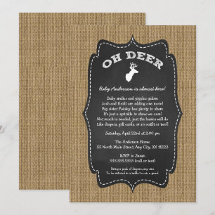 Rustic Oh Deer Buck Baby Sprinkle Invitation