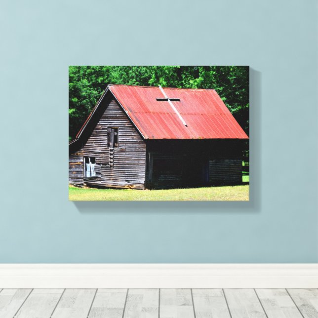 rustic old barn canvas print (Insitu(Wood Floor))