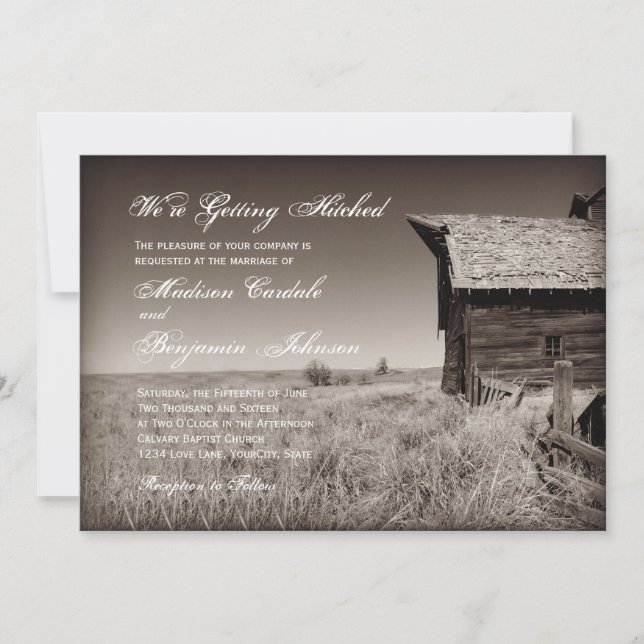 Rustic Old Barn Country Wedding Invitations (Front)