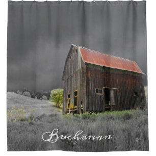 Rustic Old Barn Vintage Farmhouse Custom Shower Curtain
