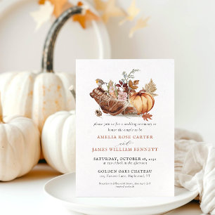 Rustic Old Boots Fall Pumpkin Farm Boho Wedding Invitation