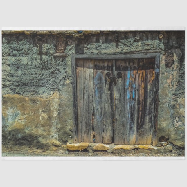 Rustic Old Door 20x30 Decoupage Tissue Paper (Front)
