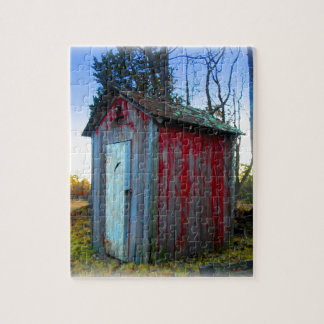 Rustic Old Junk Yard Outhouse Jigsaw Puzzle
