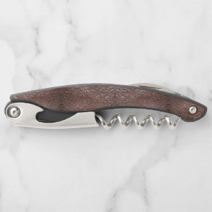 rustic old leather texture style corkscrew