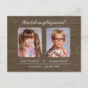 Rustic Old Photo Save The Date Announcement Postcard