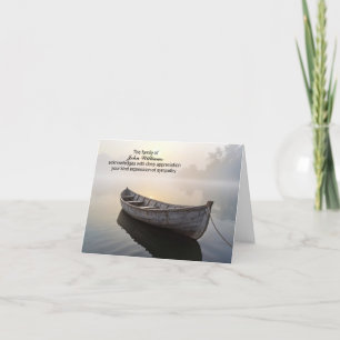 Rustic Old Rowboat Sympathy Thank You Card