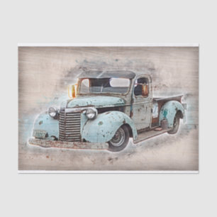 Rustic Old Vintage Truck Decoupage Tissue Paper