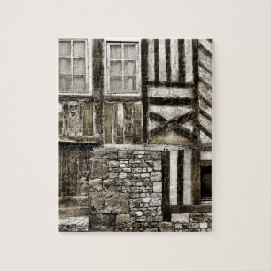 Rustic Old Wood and Stone Building Jigsaw Puzzle