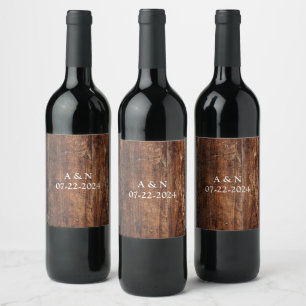 Rustic old wood bottle labels 