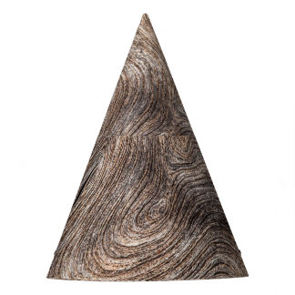 Rustic old wood, textured background party hat