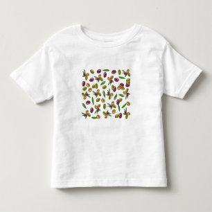 Rustic Olive and Olive Leaves Pattern Toddler T-Shirt