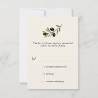 Rustic Olive Branch RSVP Card