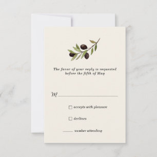 Rustic Olive Branch RSVP Card