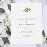 Rustic Olive Branch Wedding Invitation<br><div class="desc">A simple rustic wedding invitation,  featuring a watercolor olive branch with black olives and green leaves,  on a clean white background. Personalise with your details in dark grey.</div>