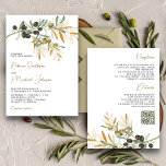 Rustic Olive Leaves All in One QR Code Wedding Invitation<br><div class="desc">Amaze your guests with this elegant wedding invite featuring beautiful leaves and modern typography with QR Code for online RSVP. Simply add your event details on this easy-to-use template to make it a unique personalised one-of-a-kind invitation.</div>
