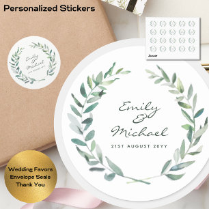 Rustic Olive Leaves Stickers Personalised