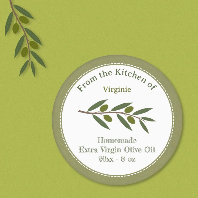 Rustic Olive Oil Label Kraft Sticker (Rustic Olive Oil Label Kraft Sticker)