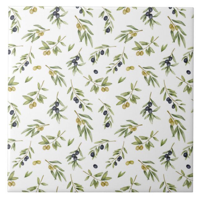 Rustic Olive Oil Pattern  Tile (Front)