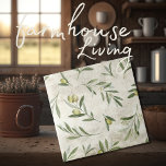 Rustic Olives Vintage Tuscany Neutral Watercolors Tile<br><div class="desc">Watercolor olives & branches design in a faux background.  100% customer satisfaction with "Zazzle" every day.</div>
