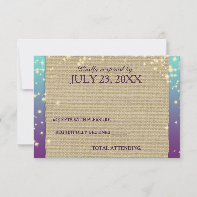 Rustic Ombre' Sparkle Wedding Response (Front)