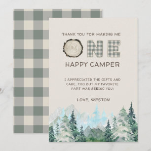 Rustic One Happy Camper Thank You Cards