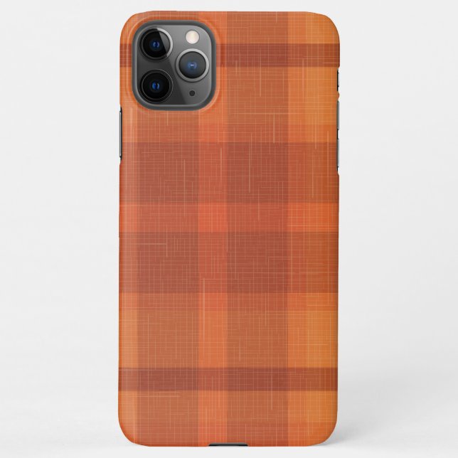 Rustic Orange Autumn  Fall Plaid Tartan iPhone Case (Back)