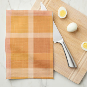 Rustic Orange Autumn Fall Plaid Tartan Kitchen T Tea Towel