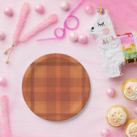 Rustic Orange Autumn Fall Plaid Tartan