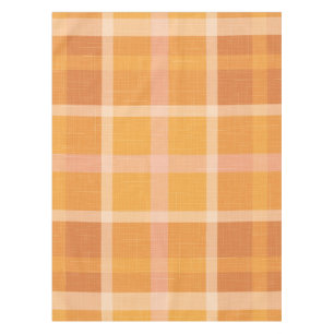 Rustic Orange Autumn  Fall Plaid Tartan Wrapping P Tablecloth