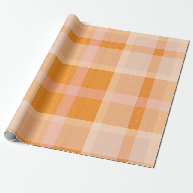 Rustic Orange Autumn  Fall Plaid Tartan  Wrapping  Wrapping Paper (Unrolled)