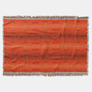 Rustic Orange Aztec Pattern Throw Blanket