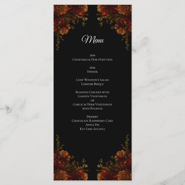 Rustic Orange Black Elegant Wedding Invitation (Front)