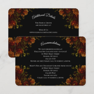 Rustic Orange Black Elegant Wedding Invitation