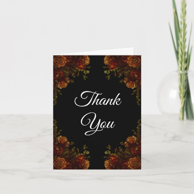 Rustic Orange Black Elegant Wedding Invitation (Front)