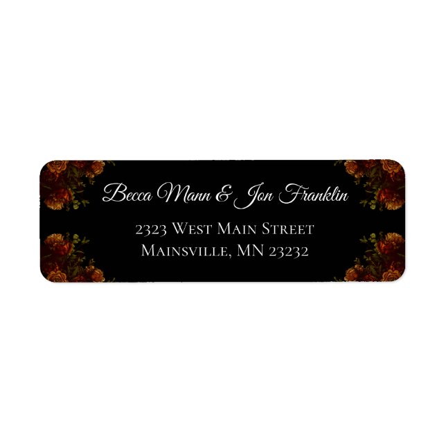 Rustic Orange Black Elegant Wedding Invitation (Front)