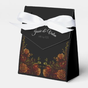 Rustic Orange Black Elegant Wedding Invitation Favour Box