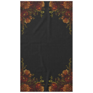 Rustic Orange Black Elegant Wedding Invitation Tablecloth