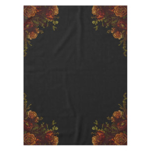 Rustic Orange Black Elegant Wedding Invitation Tablecloth